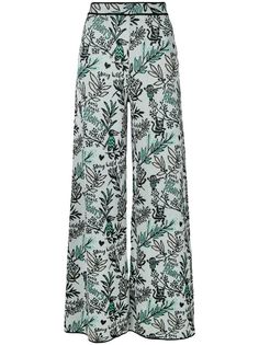 M Missoni расклешенные брюки с цветочным принтом