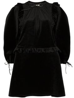 Shushu/Tong бархатное платье мини с объемными рукавами