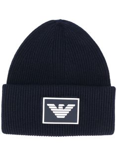 Emporio Armani шапка бини с нашивкой-логотипом