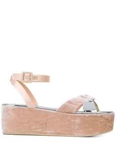 Giuseppe Zanotti бархатные сандалии на платформе