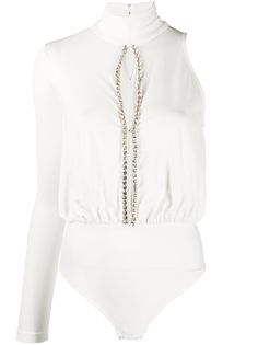 Elisabetta Franchi декорированное боди на одно плечо
