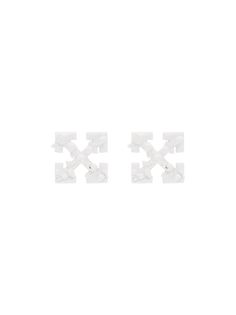 Off-White серьги-гвоздики с логотипом