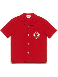 Gucci Kids рубашка-поло с нашивкой-логотипом