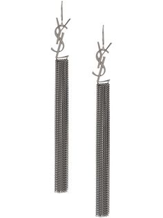 Saint Laurent серьги Monogram с кисточками