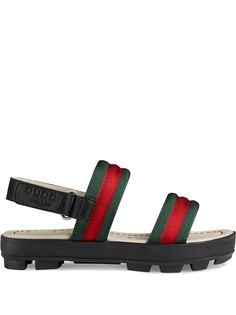 Gucci Kids сандалии с полоской Web