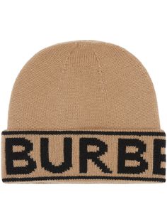 Burberry шапка бини вязки интарсия с логотипом