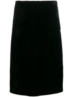 Emanuel Ungaro Pre-Owned бархатная юбка 1980-х годов прямого кроя