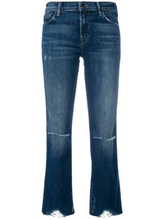 J Brand укороченные джинсы с потертой отделкой