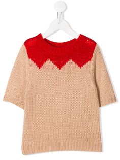 Longlivethequeen two-tone intarsia jumper