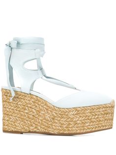 Stuart Weitzman босоножки на плетеной танкетке