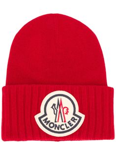 Moncler шапка бини с отворотом в рубчик