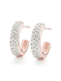 Monica Vinader RP Fiji diamond mini hoop earrings