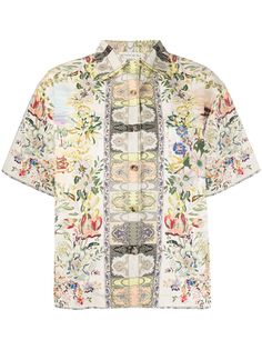 Etro рубашка с короткими рукавами и цветочным принтом