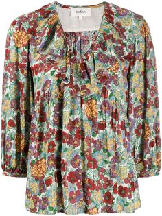 Ba&Sh блузка Polly с V-образным вырезом и цветочным принтом
