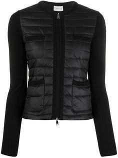 Moncler пуховик с трикотажными рукавами
