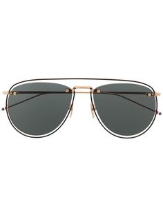 Thom Browne Eyewear солнцезащитные очки-авиаторы TB-S113