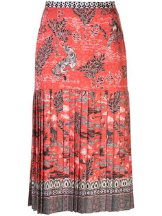 Saloni плиссированная юбка с принтом