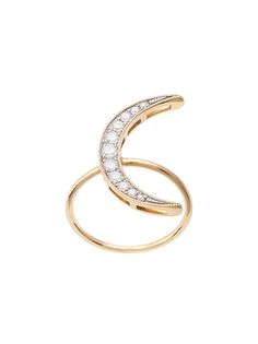 Andrea Fohrman кольцо Luna из желтого золота с бриллиантами