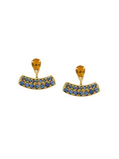 Dubini золотые серьги с Theodora с сапфирами и цитрином