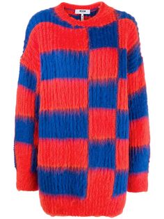 MSGM клетчатый джемпер оверсайз