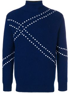 Raf Simons свитер в рубчик с контрастной строчкой
