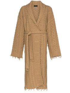Alanui удлиненный кардиган фактурной вязки