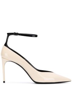 Saint Laurent туфли с заостренным носком и ремешком на щиколотке