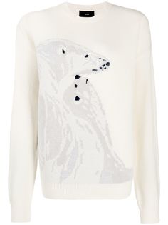 Alanui джемпер Polar Bear вязки интарсия
