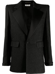 Saint Laurent блейзер строгого кроя с блестками
