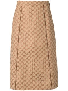 Gucci парусиновая юбка с узором GG