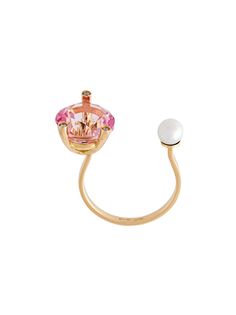Delfina Delettrez кольцо с бриллиантами Magic triangle piercing