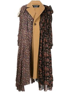 Junya Watanabe Comme des Garçons Pre-Owned однобортное пальто с цветочным узором