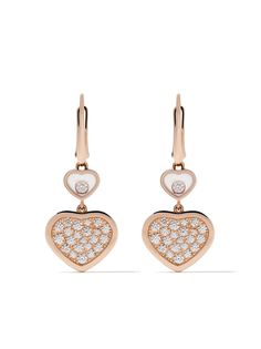 Chopard золотые серьги Happy Hearts с бриллиантами