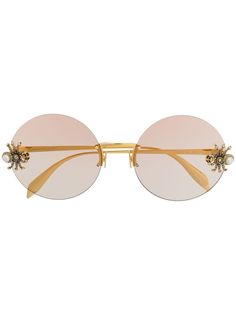 Alexander McQueen Eyewear солнцезащитные очки с декором Bug