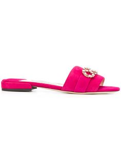 Jimmy Choo шлепанцы Joni с логотипом и кристаллами