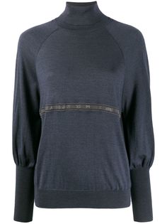 Brunello Cucinelli джемпер с высоким воротником и вышивкой бисером