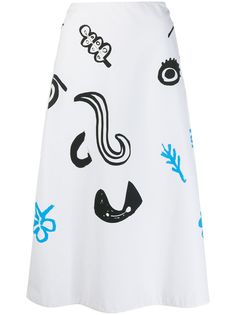 Marni юбка А-силуэта с принтом