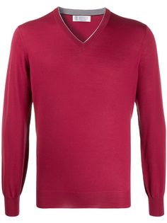 Brunello Cucinelli джемпер тонкой вязки с V-образным вырезом
