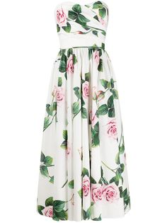 Dolce & Gabbana длинное платье с цветочным принтом