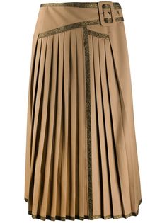 Marco De Vincenzo плиссированная юбка с контрастной окантовкой