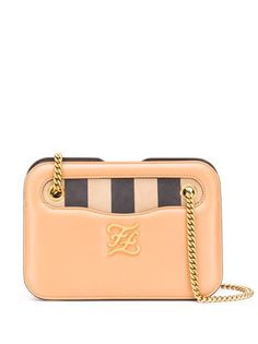 Fendi сумка на плечо с логотипом и полосками
