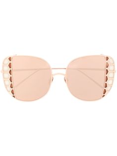 Linda Farrow зеркальные солнцезащитные очки