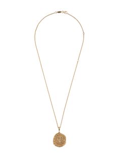 Azlee 18kt gold Of The Earth large diamond coin necklace