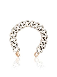 Marla Aaron sterling silver and 14K gold chain link bracelet