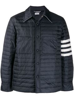 Thom Browne стеганая куртка-рубашка с полосками 4-Bar