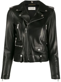 Saint Laurent приталенная байкерская куртка