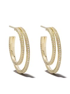 Georg Jensen серьги-кольца Halo из золота с бриллиантами
