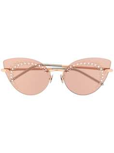 Pomellato Eyewear декорированные солнцезащитные очки в оправе кошачий глаз