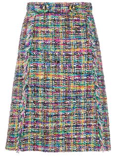 Etro твидовая юбка А-силуэта