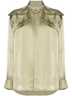 Bottega Veneta рубашка с карманами на плечах